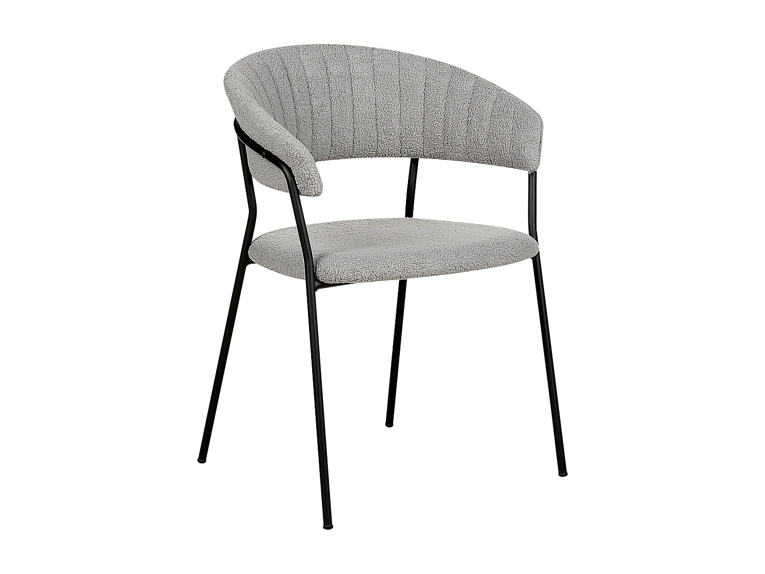 Lot de 2 chaises de salle à manger MARIPOSA Bouclé Gris