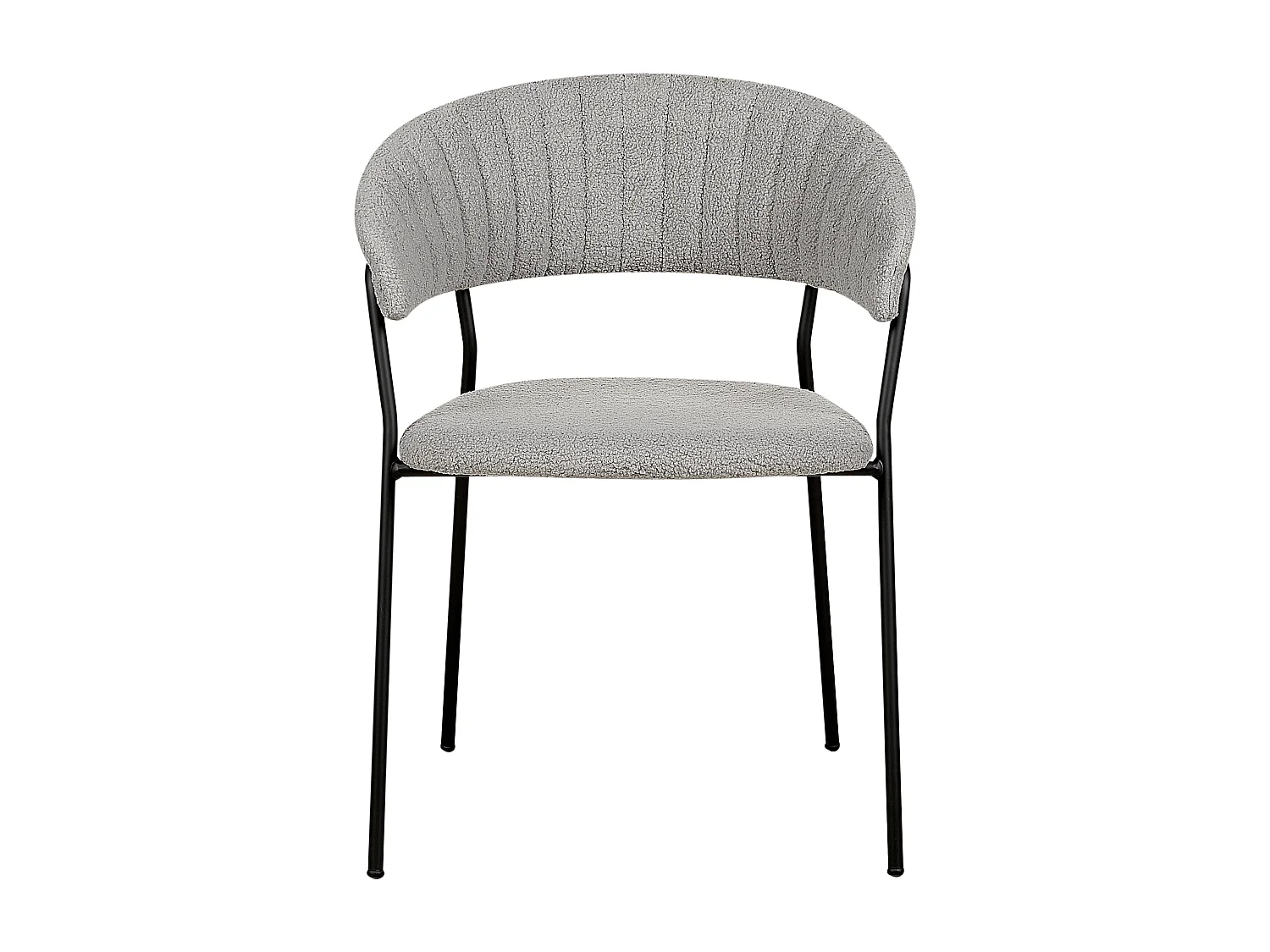Lot de 2 chaises de salle à manger MARIPOSA Bouclé Gris