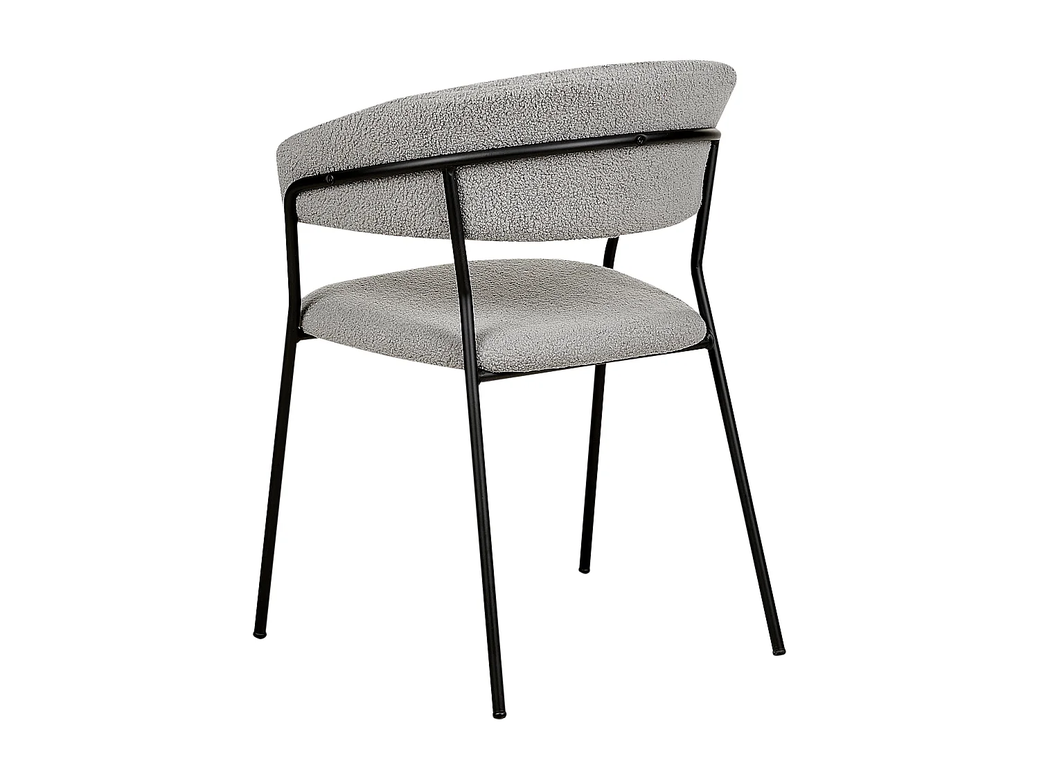 Lot de 2 chaises de salle à manger MARIPOSA Bouclé Gris
