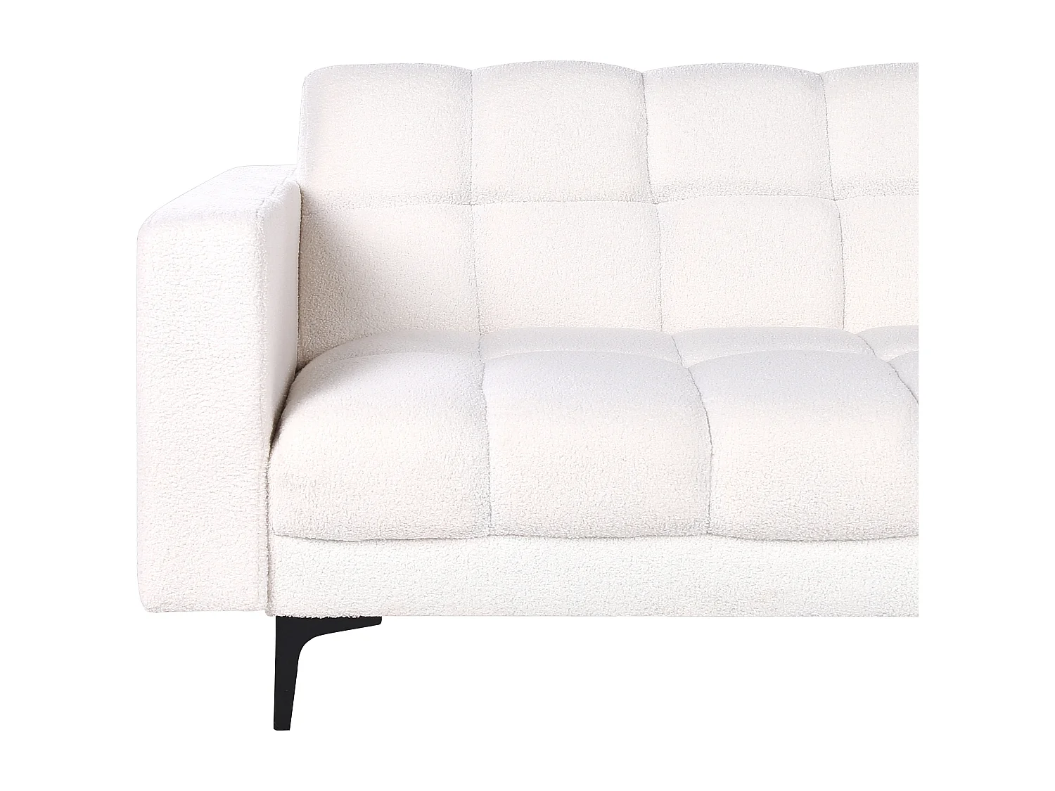 Sofá-cama de canto modular ALNES Bouclé Branco 4 lugares à direita