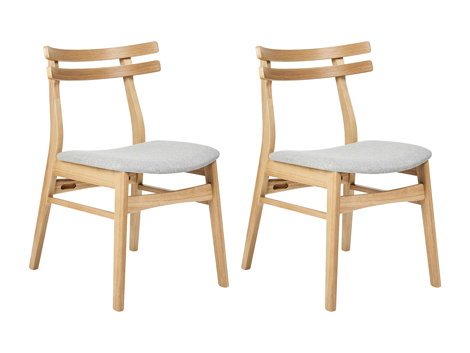Set van 2 eetkamerstoelen CYNTHIANA Hout Lichtgrijs