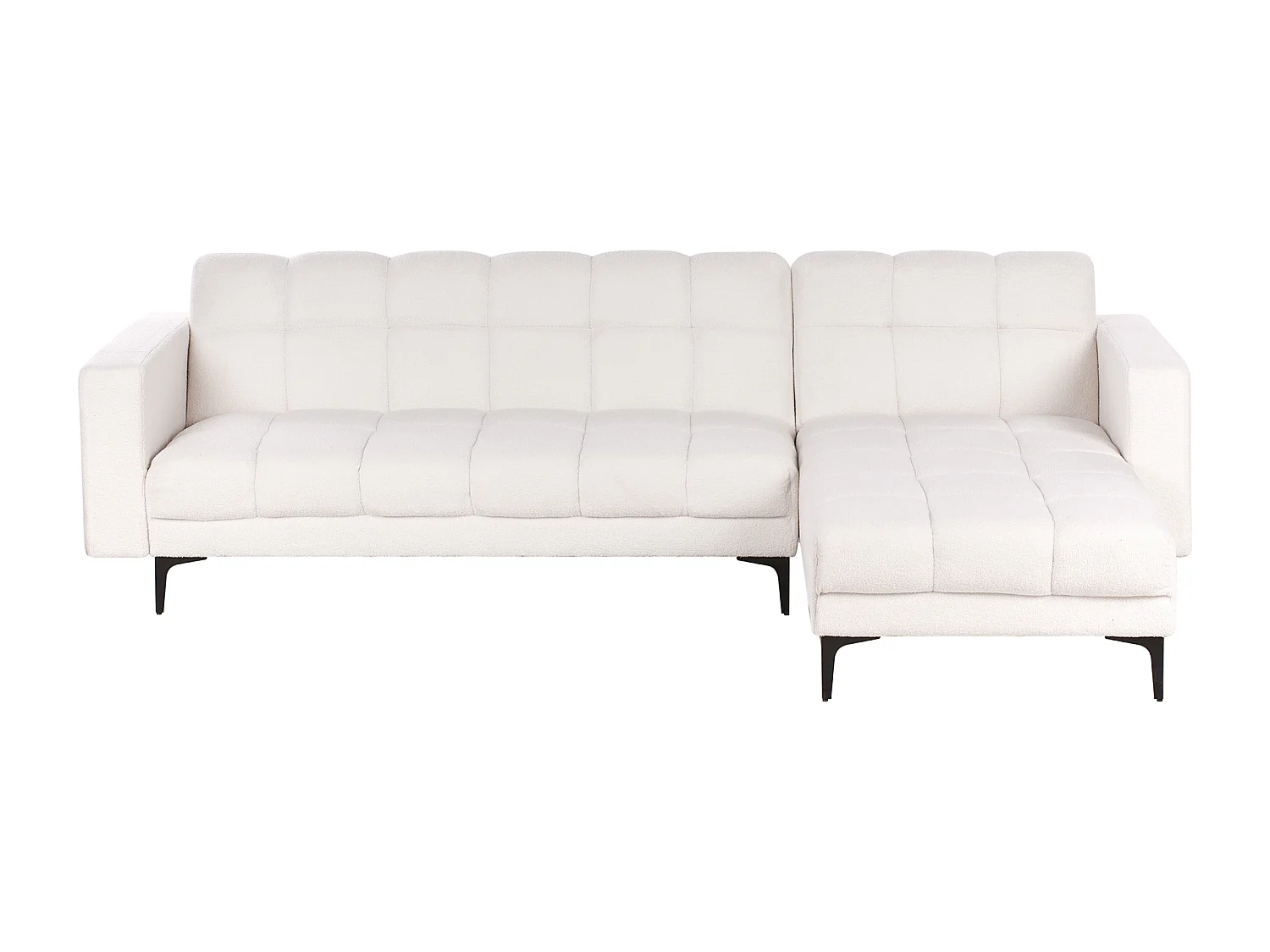 Sofá-cama de canto modular ALNES Bouclé Branco 4 lugares