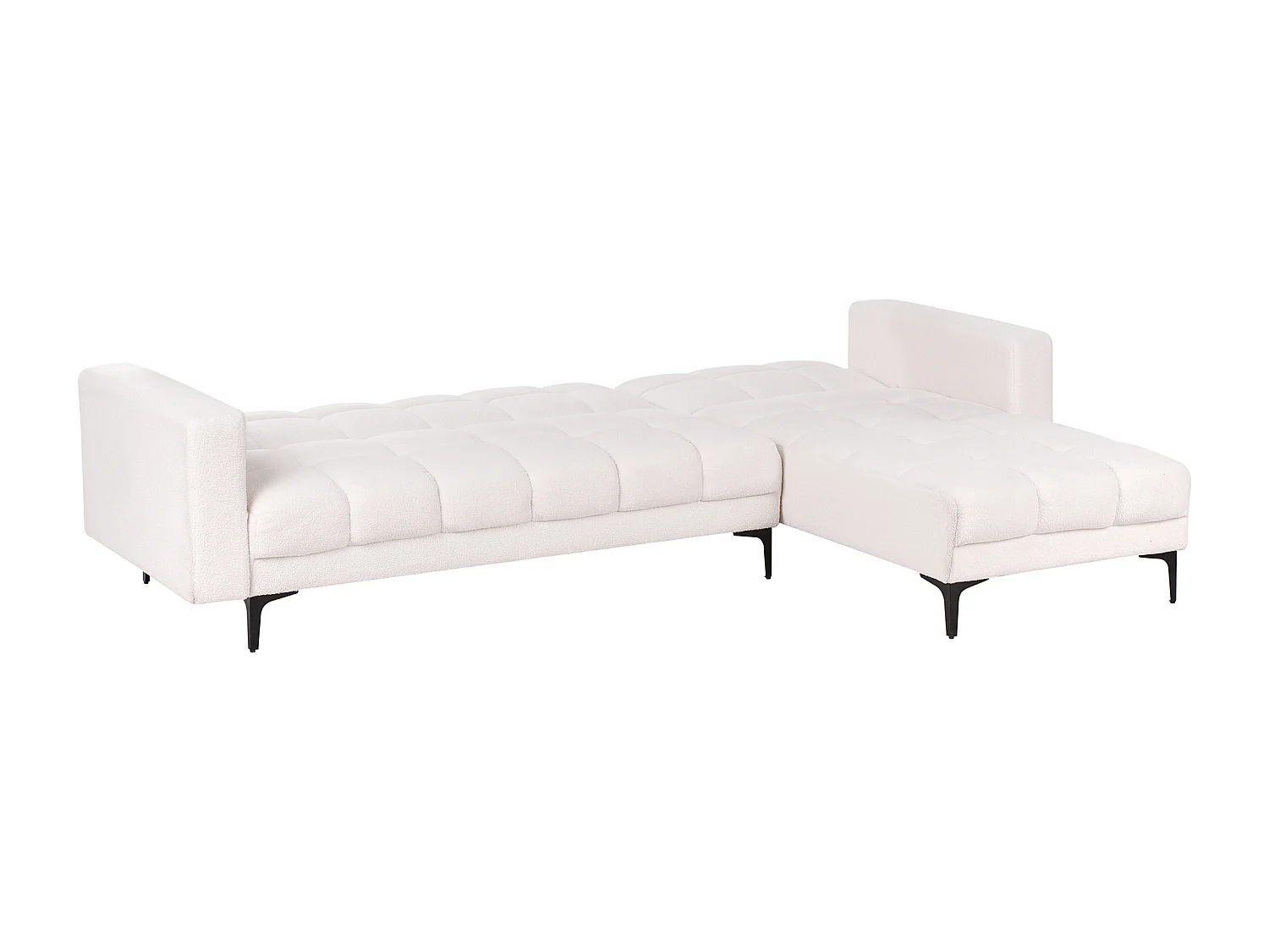 Sofá-cama de canto modular ALNES Bouclé Branco 4 lugares