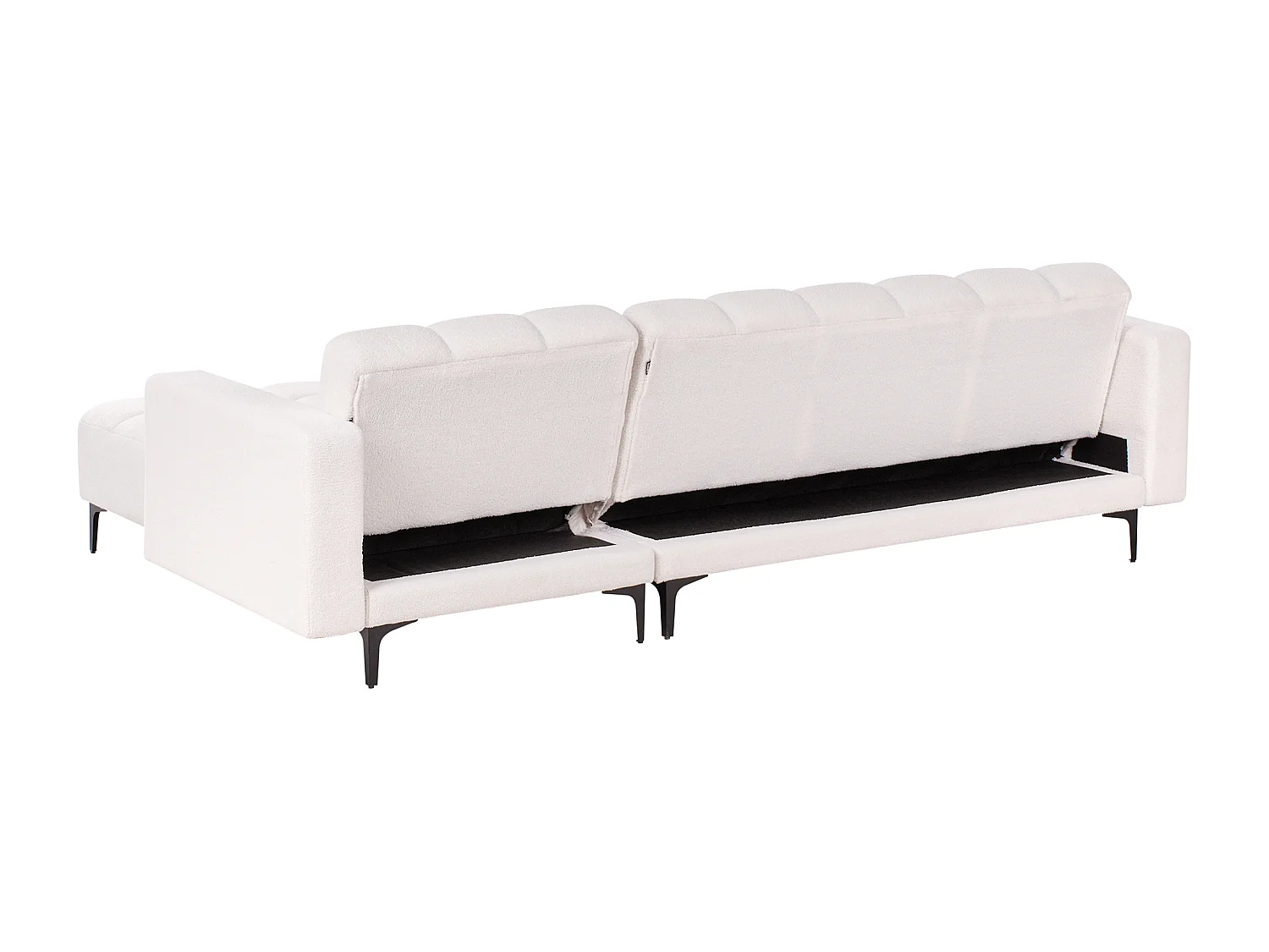 Sofá-cama de canto modular ALNES Bouclé Branco 4 lugares