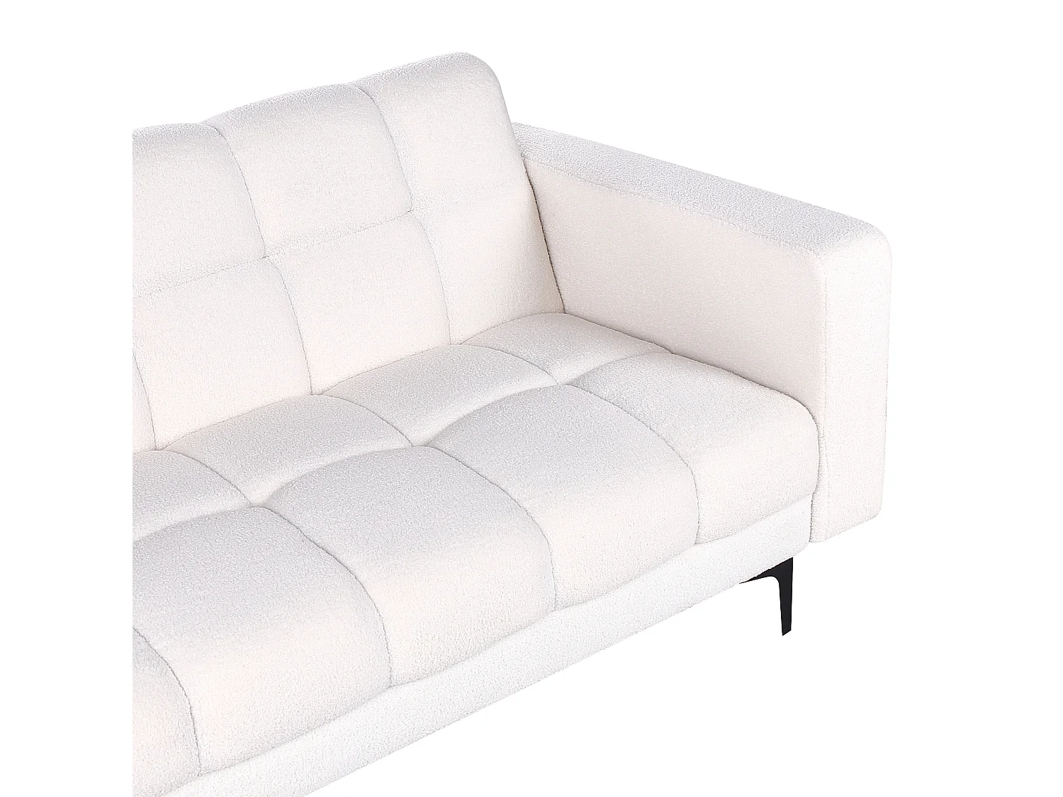 Sofá-cama de canto modular ALNES Bouclé Branco 4 lugares