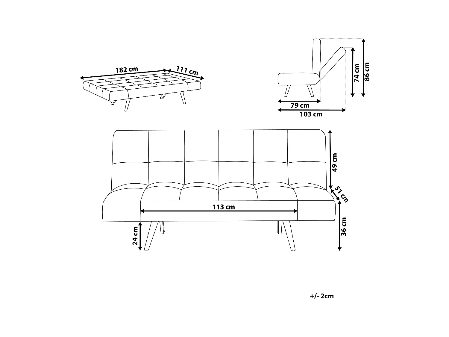 Sofá cama INGARO Bouclé Marrón 2 plazas