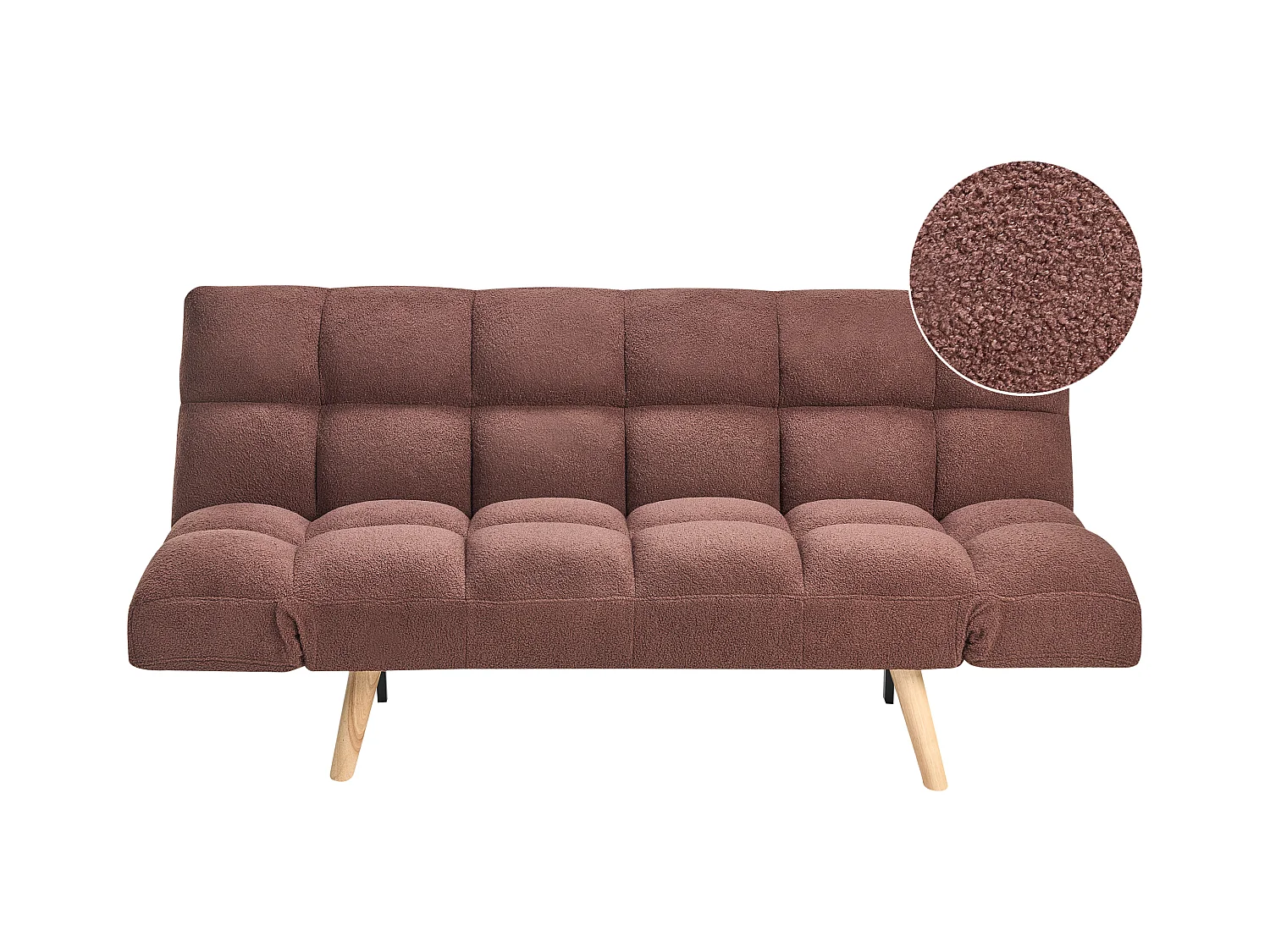 Slaapbank INGARO Bouclé Bruin 2-zitter