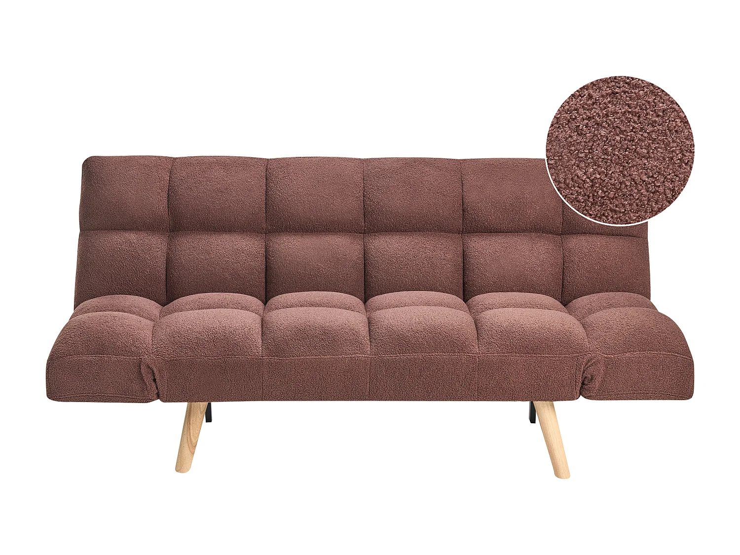 Canapé-lit 2 places INGARO Bouclé Marron