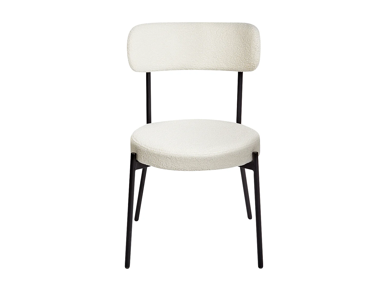 Lot de 2 chaises de salle à manger ALLISON Bouclé Blanc