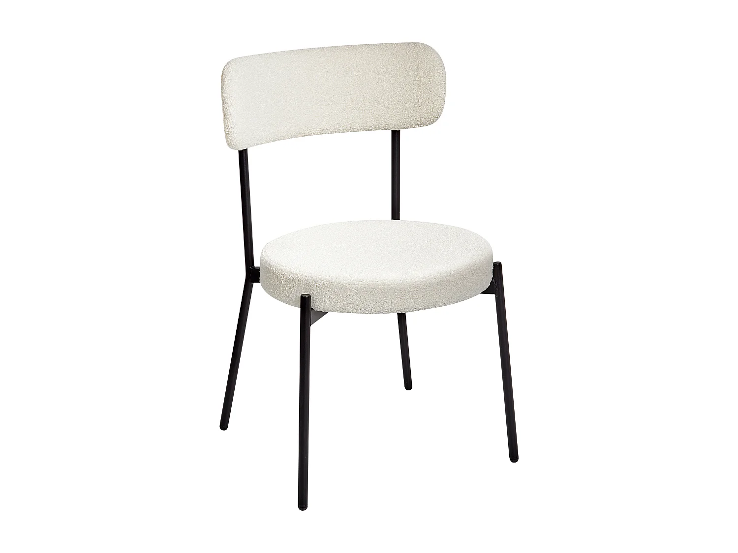 Lot de 2 chaises de salle à manger ALLISON Bouclé Blanc