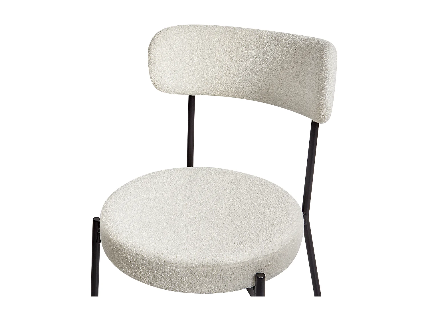 Lot de 2 chaises de salle à manger ALLISON Bouclé Blanc