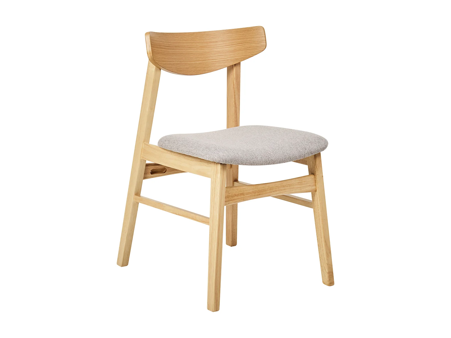 Lot de 2 chaises de salle à manger SMILEY Bois Gris clair