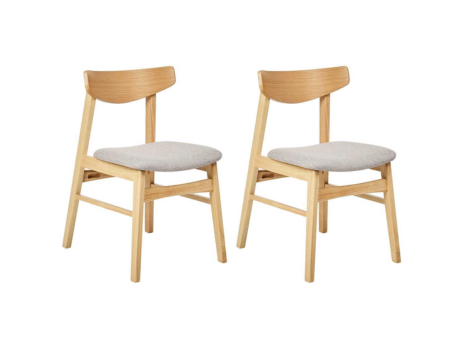 Lot de 2 chaises de salle à manger SMILEY Bois Gris clair