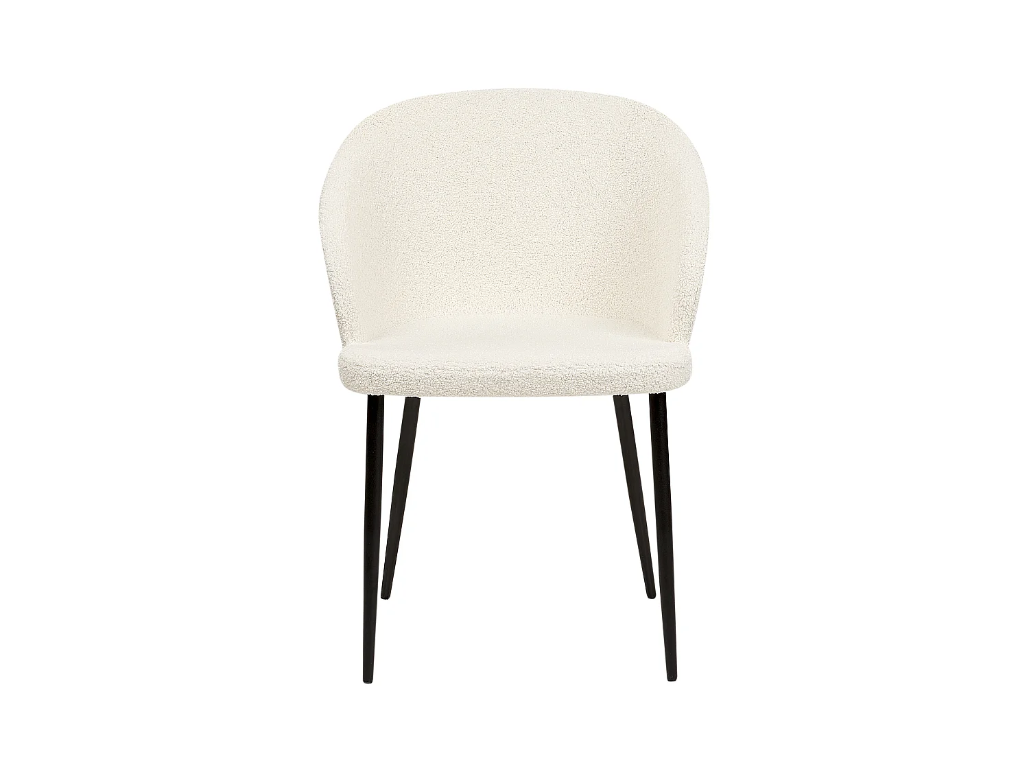 Lot de 2 chaises de salle à manger MASON Bouclé Blanc cassé