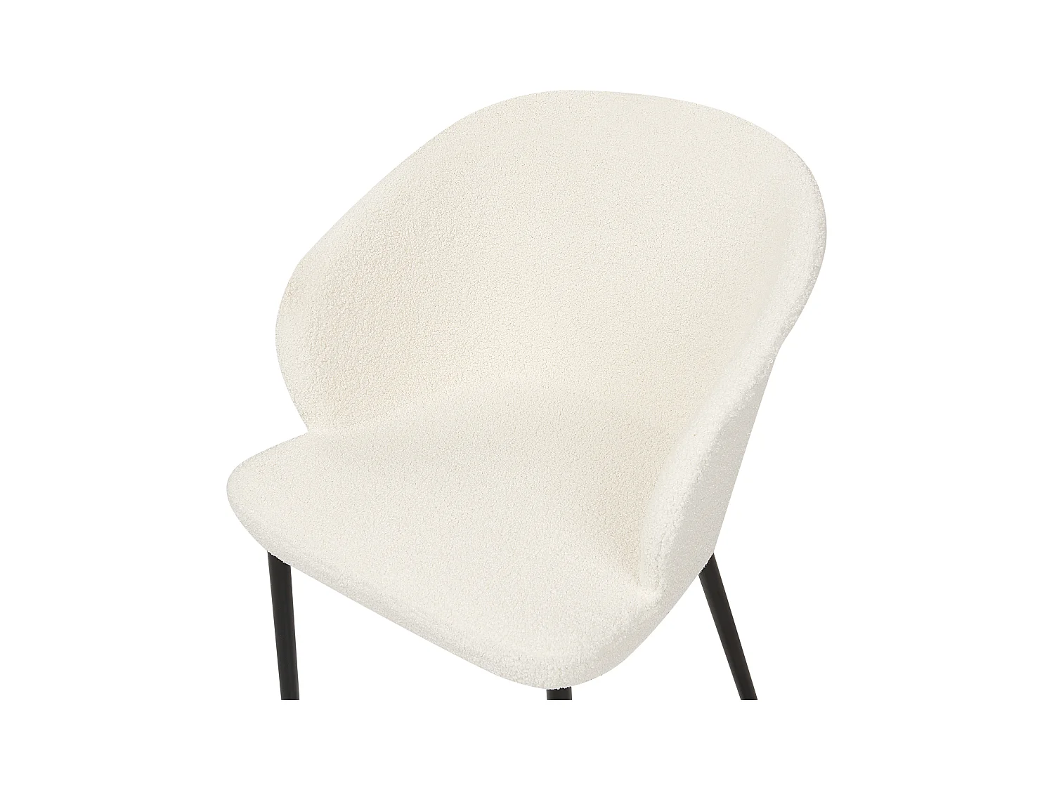 Lot de 2 chaises de salle à manger MASON Bouclé Blanc cassé