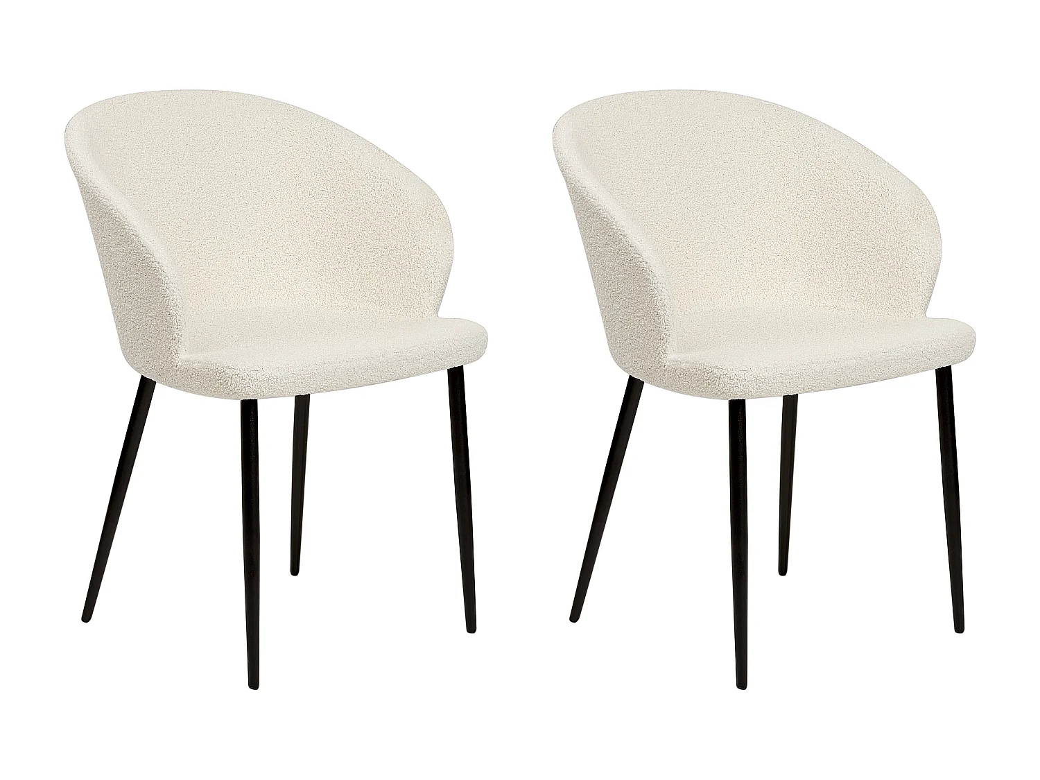 Lot de 2 chaises de salle à manger MASON Bouclé Blanc cassé
