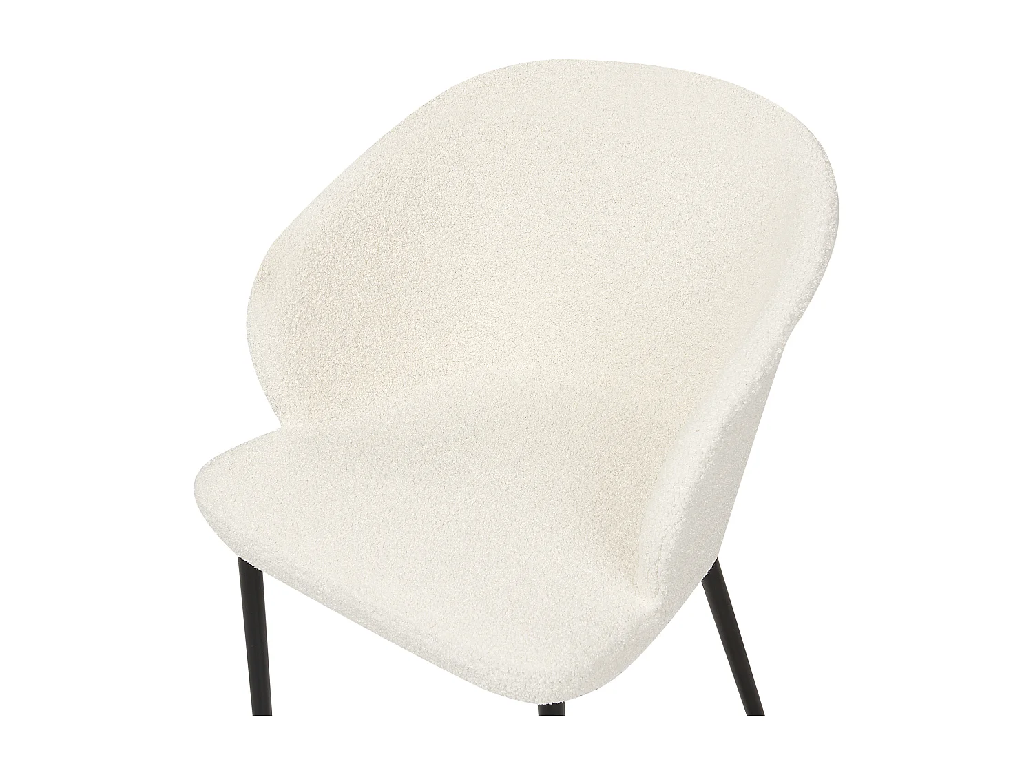 Lot de 2 chaises de salle à manger MASON Bouclé Blanc cassé