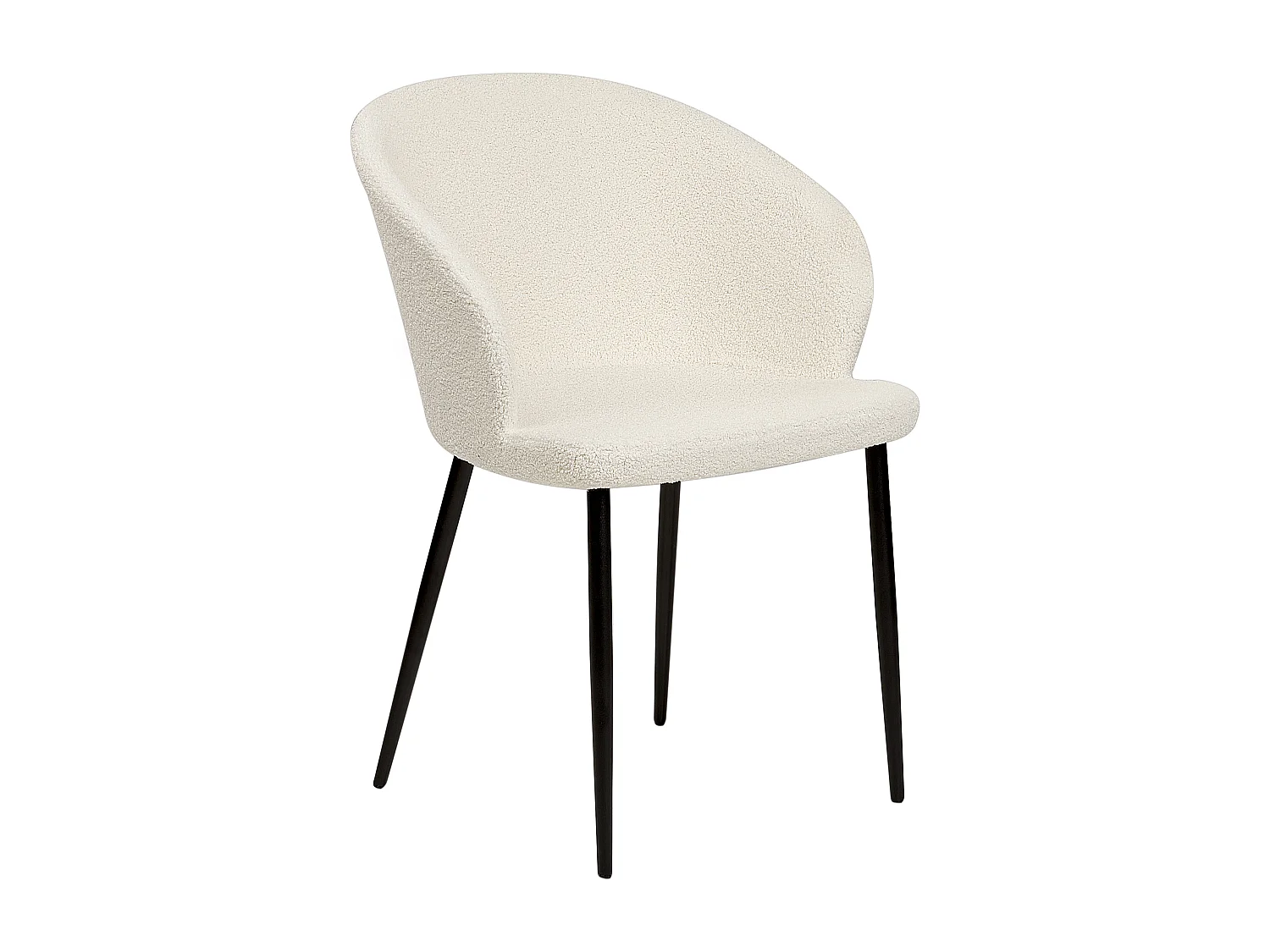 Conjunto de 2 cadeiras de jantar MASON Bouclé Branco creme