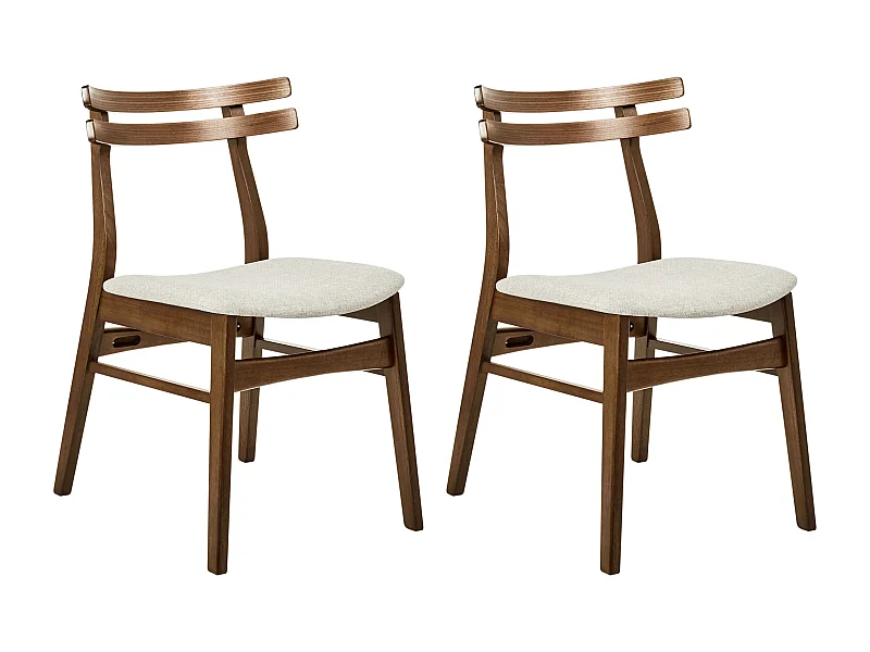 Zestaw 2 krzeseł do jadalni CYNTHIANA Drewno Jasnobeżowy