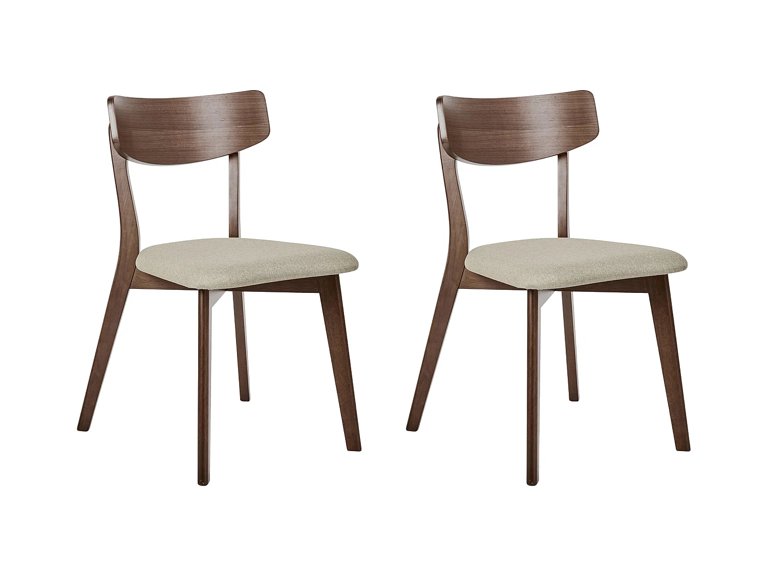 Conjunto de 2 cadeiras de jantar HOPE Madeira Creme claro