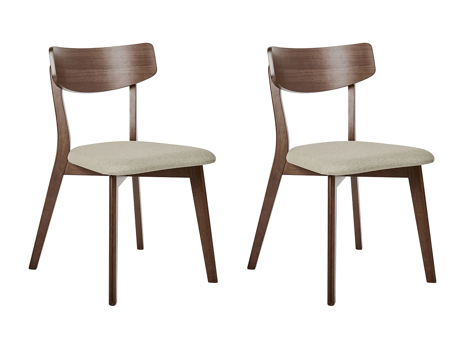 Set van 2 eetkamerstoelen HOPE Hout Lichtbeige