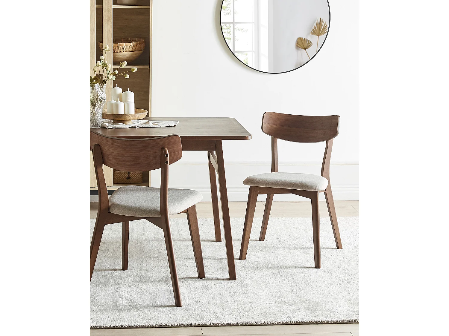Set van 2 eetkamerstoelen HOPE Hout Lichtbeige