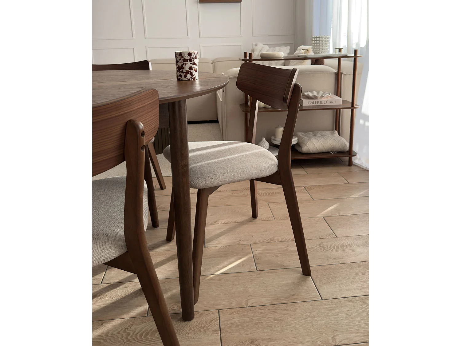 Set van 2 eetkamerstoelen HOPE Hout Lichtbeige