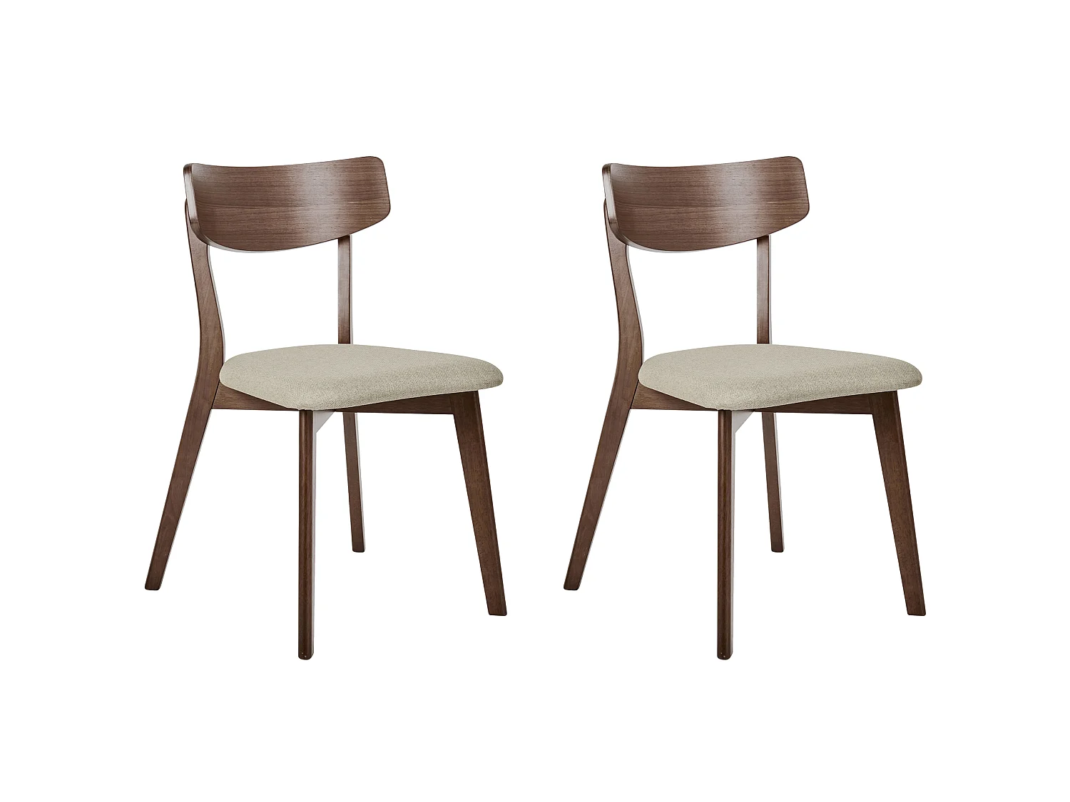Set van 2 eetkamerstoelen HOPE Hout Lichtbeige