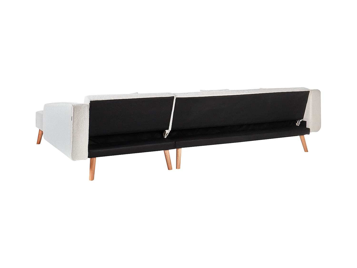Sofá-cama de canto VADSO Bouclé Branco creme 4 lugares à esquerda