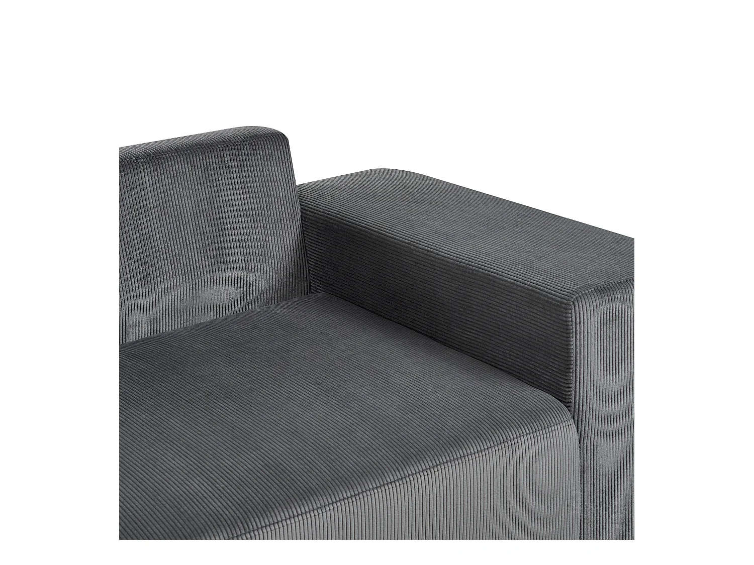 Eckschlafsofa LUSPA Cord Dunkelgrau mit Stauraum 3-Sitzer linksseitig