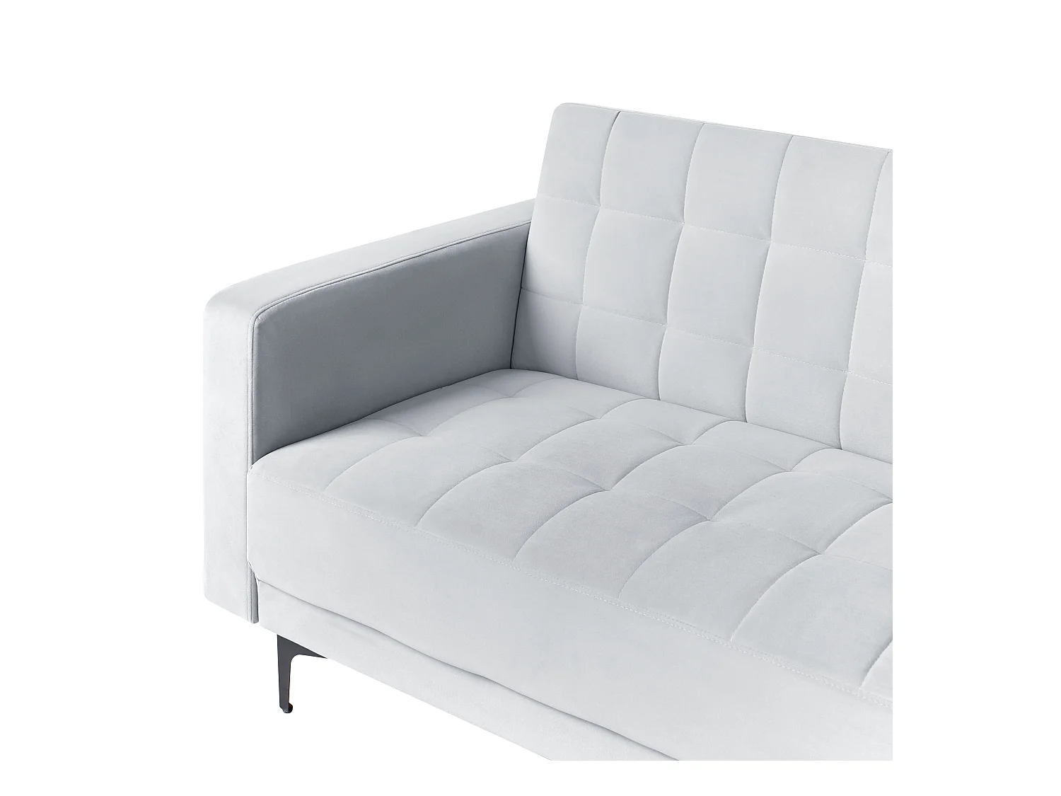 Canapé-lit d'angle modulable 4 places ABERDEEN Velours Gris clair Côté droite