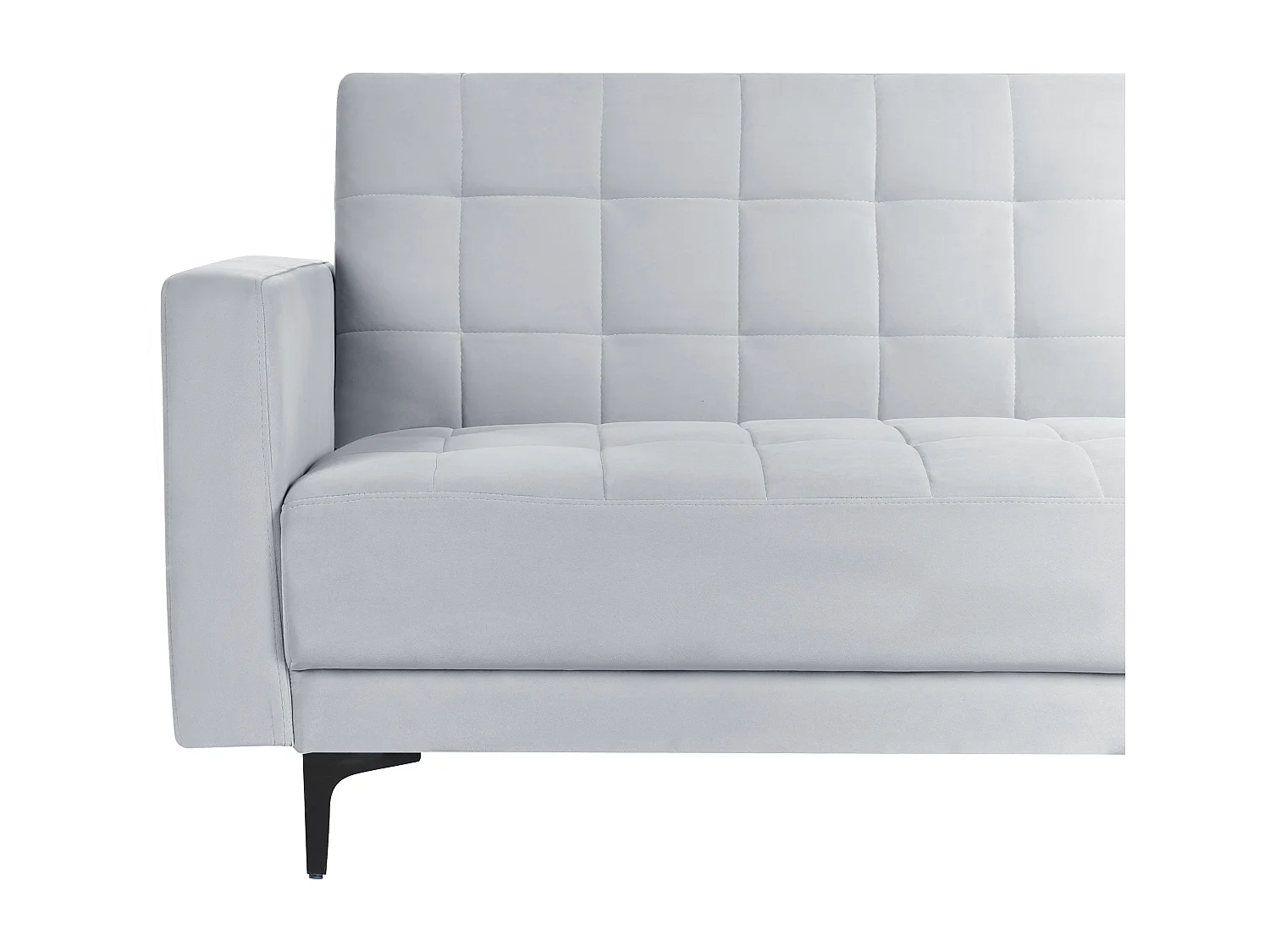 Divano letto angolare modulare ABERDEEN Velluto Grigio chiaro 4 posti Lato Sinistro