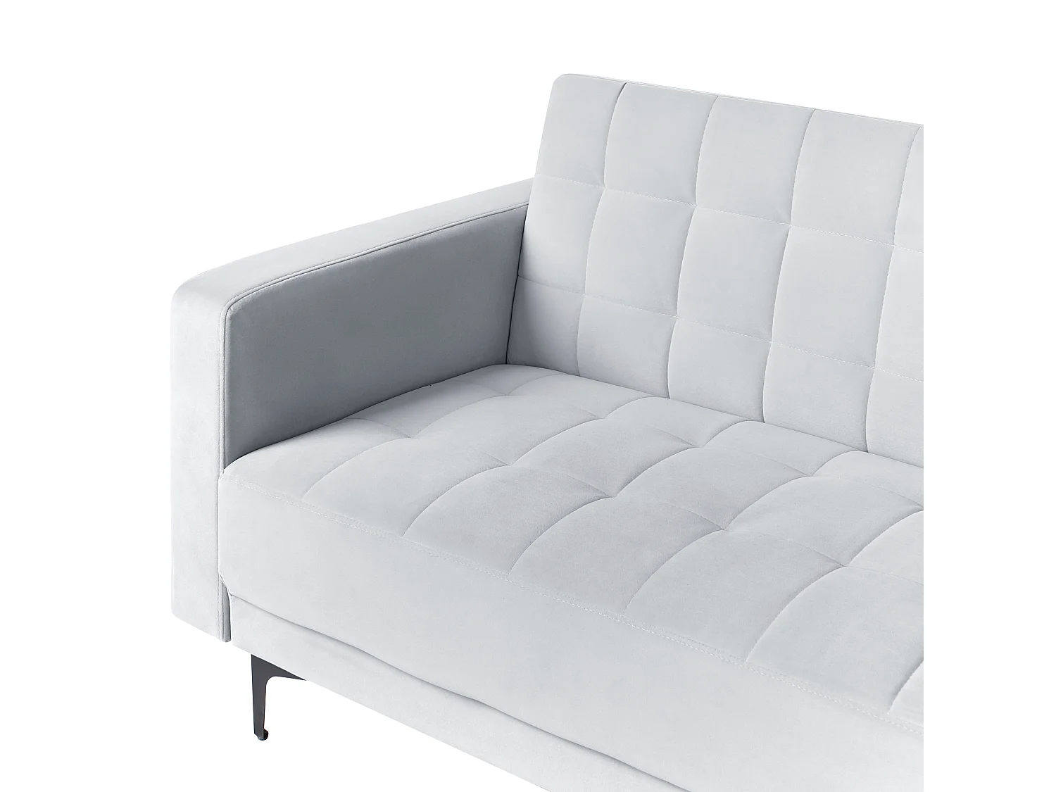 Divano letto angolare modulare ABERDEEN Velluto Grigio chiaro 4 posti Lato Sinistro