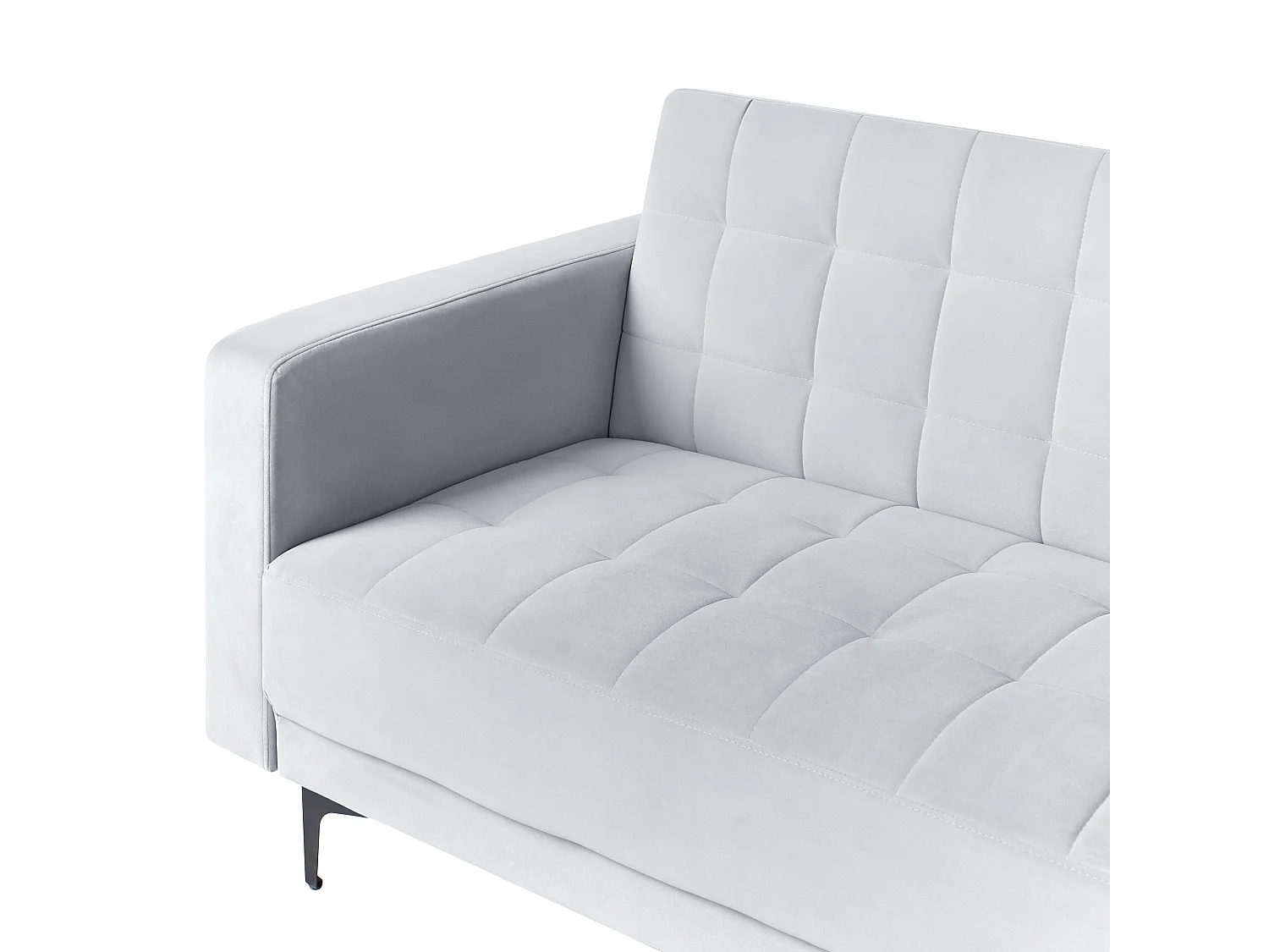 Canapé-lit d'angle modulable 4 places ABERDEEN Velours Gris clair Côté gauche