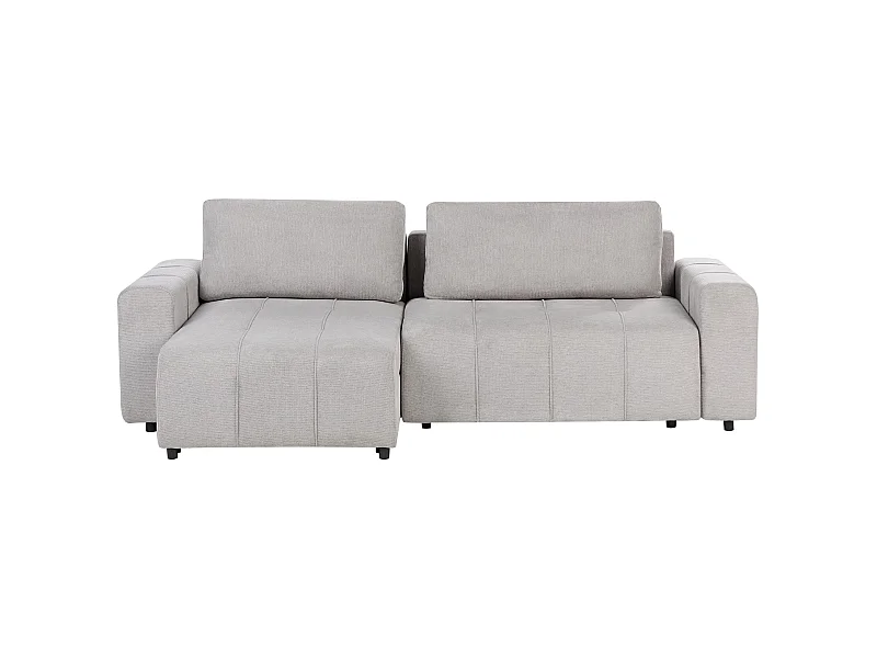 Eckschlafsofa INNVIK Stoff Hellgrau mit Stauraum 3-Sitzer rechtsseitig