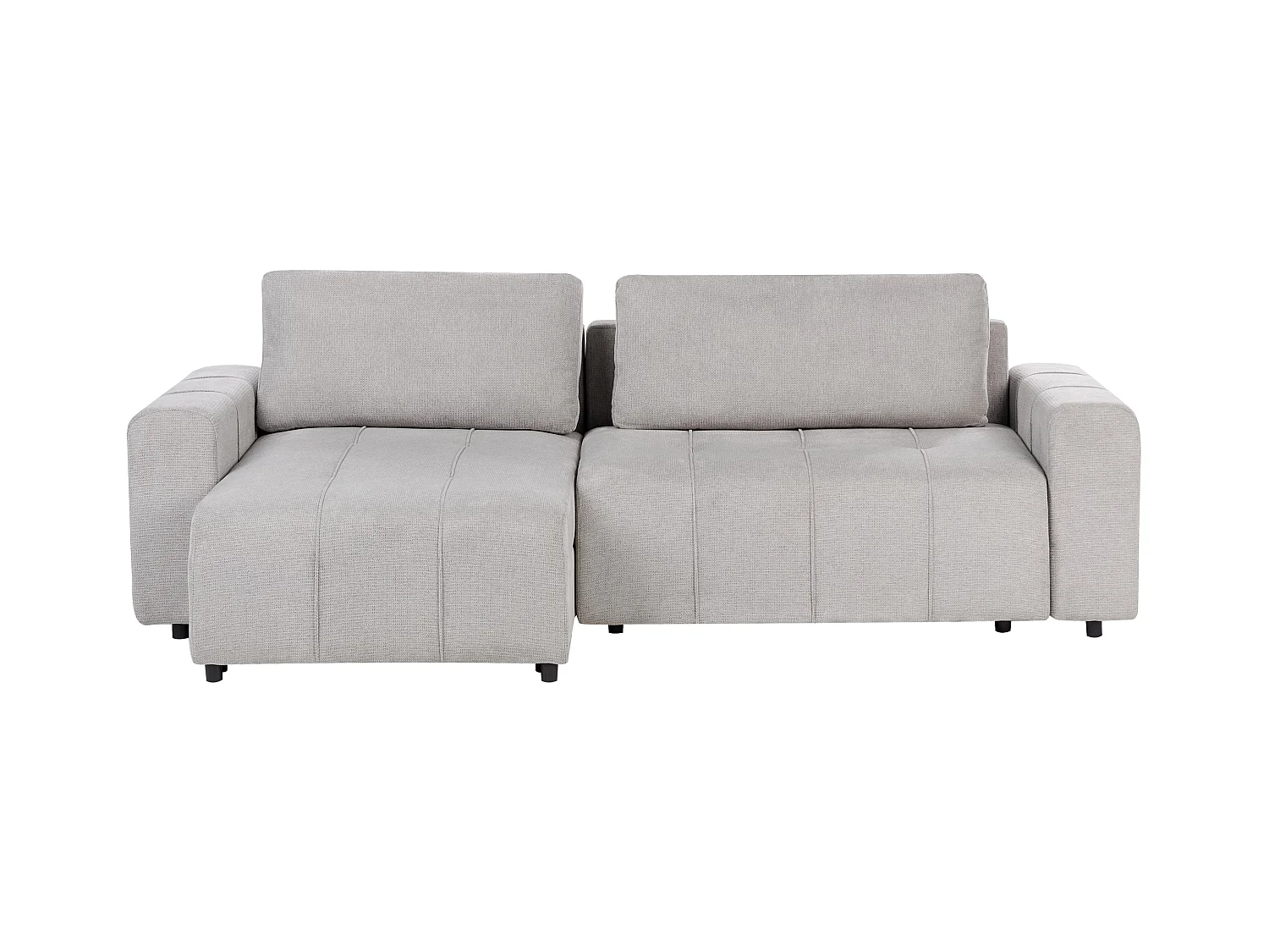 Canapé-lit d'angle 3 places INNVIK Tissu Gris clair avec rangement Côté droit