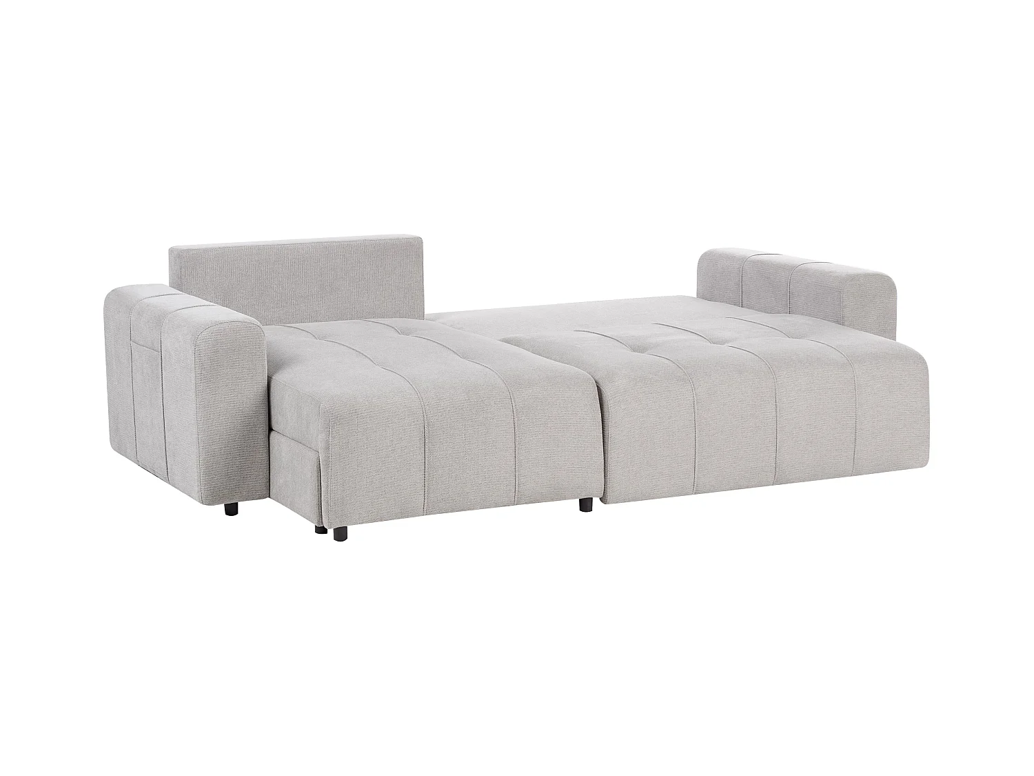 Canapé-lit d'angle 3 places INNVIK Tissu Gris clair avec rangement Côté droit