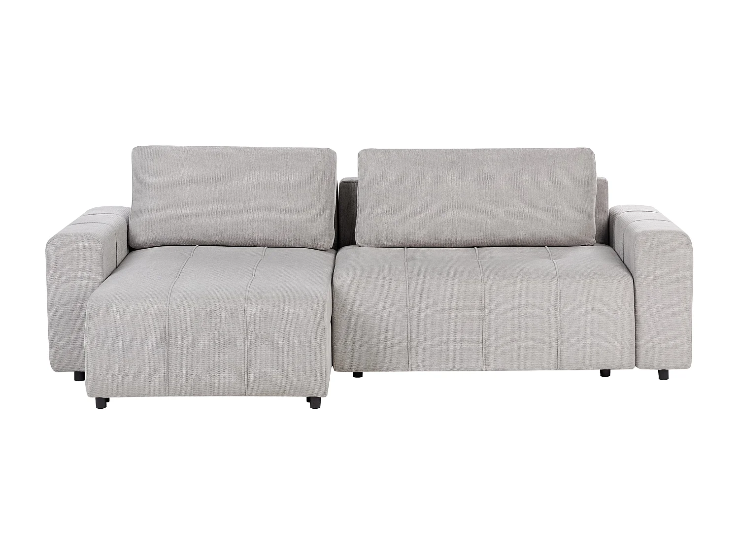 Canapé-lit d'angle 3 places INNVIK Tissu Gris clair avec rangement Côté droit