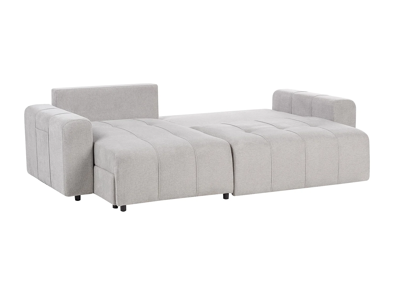 Canapé-lit d'angle 3 places INNVIK Tissu Gris clair avec rangement Côté droit