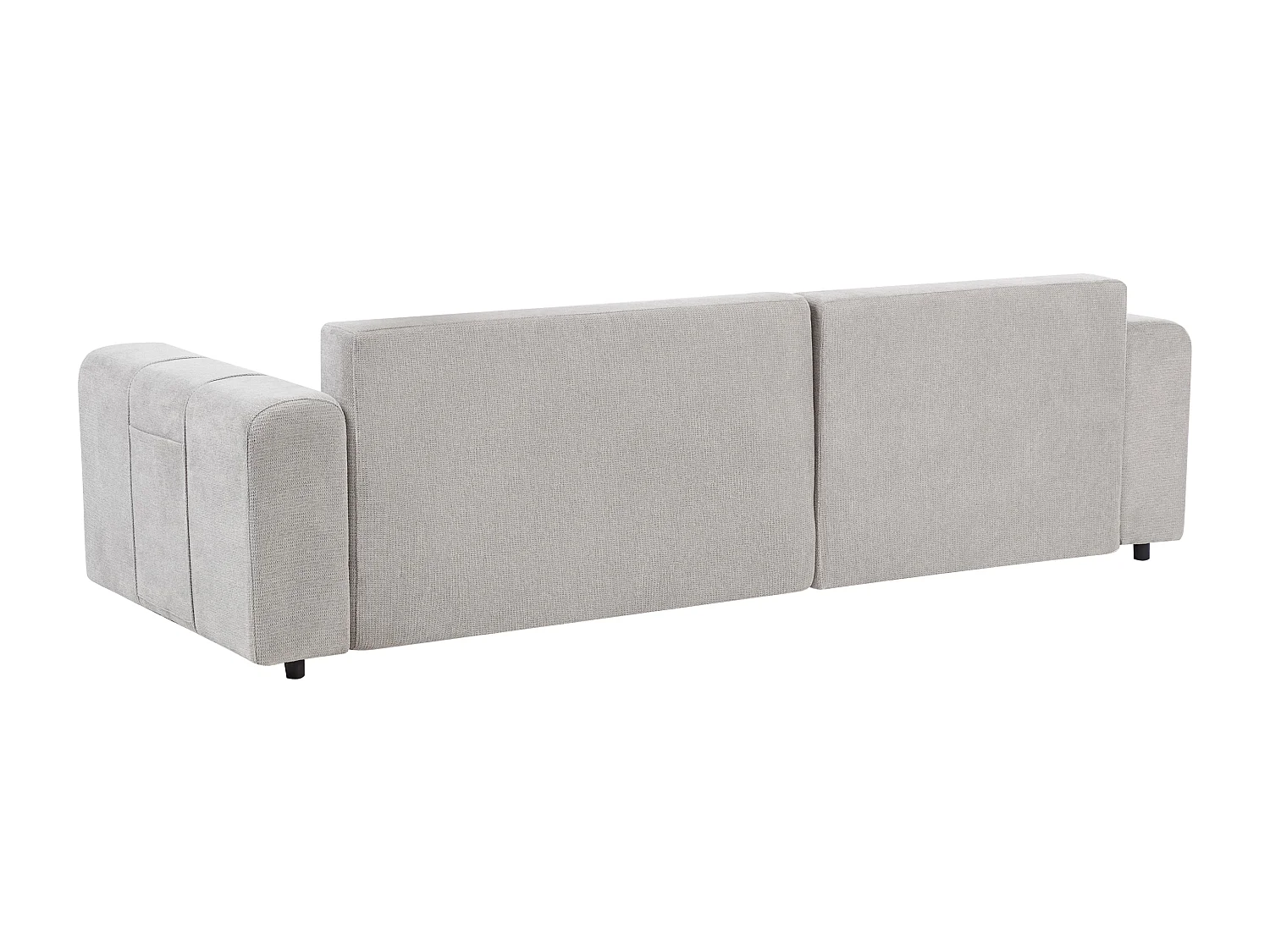 Canapé-lit d'angle 3 places INNVIK Tissu Gris clair avec rangement Côté droit