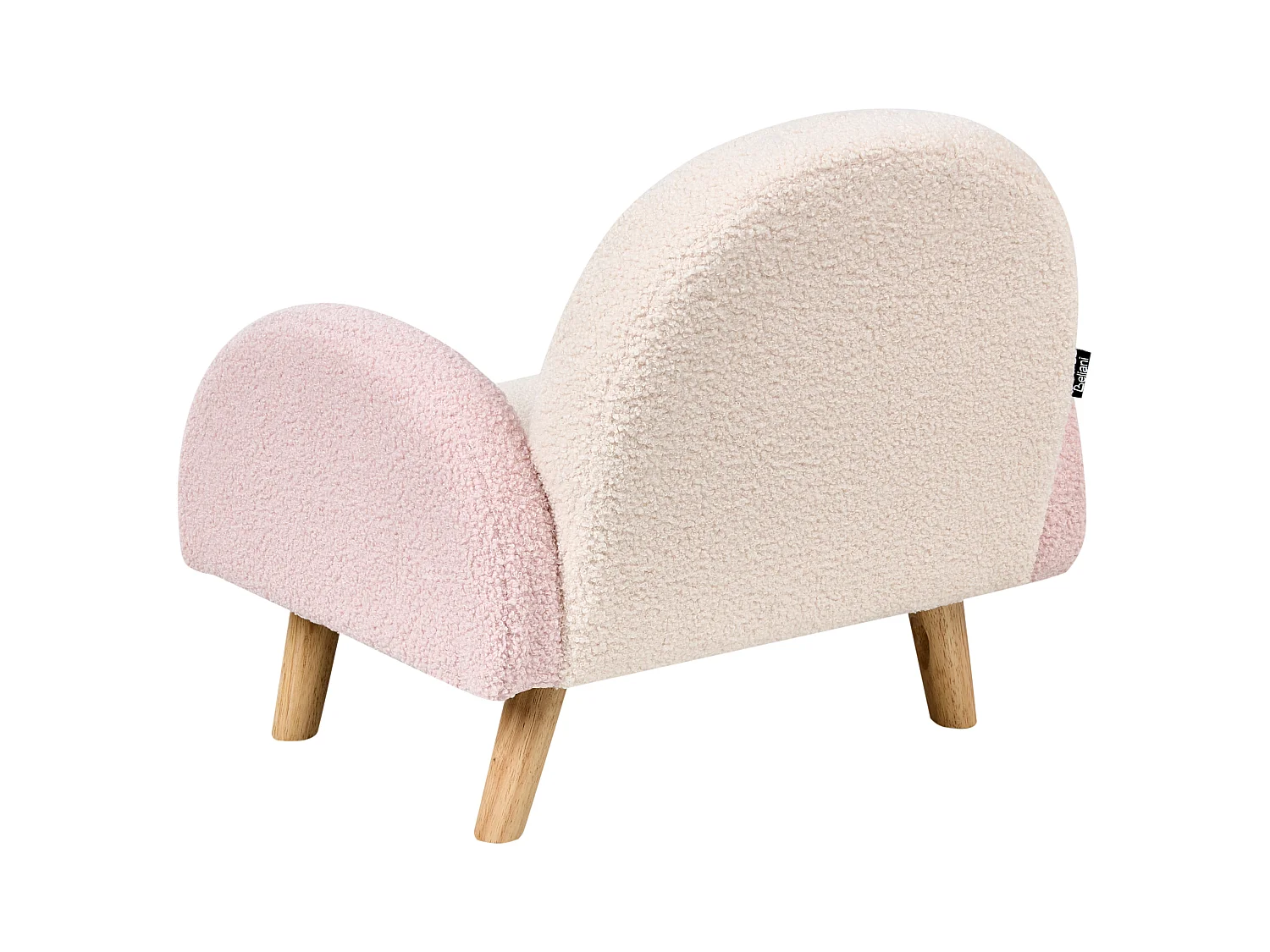 Kindersessel aus Bouclé rosa gepolstert Regenbogen Design für Kinderzimmer Ombo