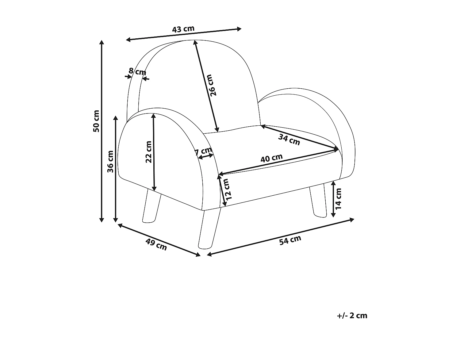 Fauteuil pour enfants Arc-en-ciel OMBO Bouclé Rose pastel