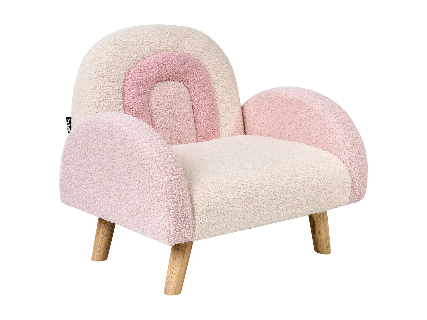 Fauteuil pour enfants Arc-en-ciel OMBO Bouclé Rose pastel