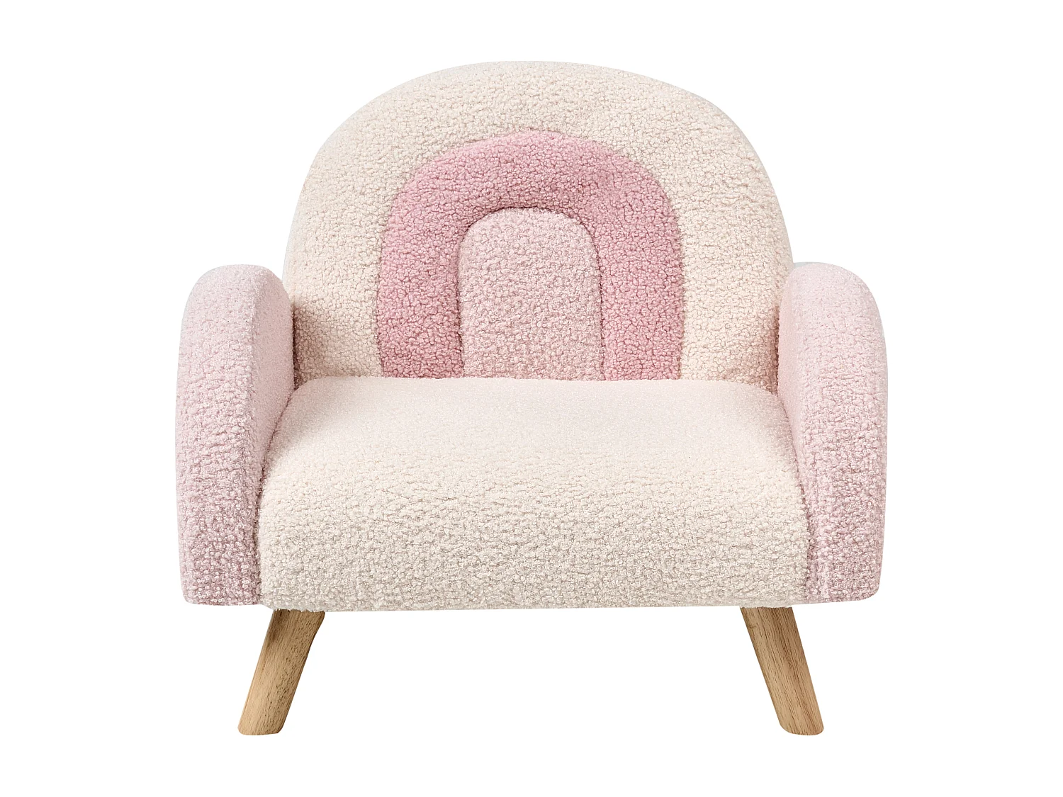 Fauteuil pour enfants Arc-en-ciel OMBO Bouclé Rose pastel