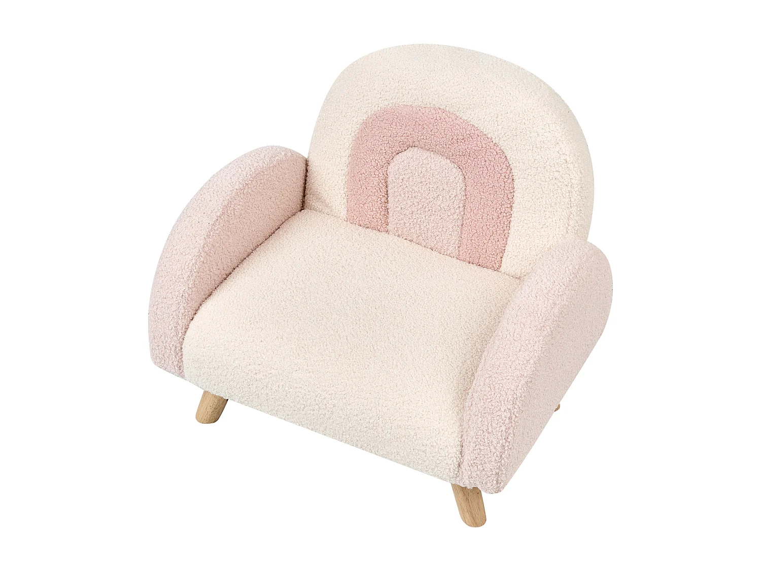 Fauteuil pour enfants Arc-en-ciel OMBO Bouclé Rose pastel