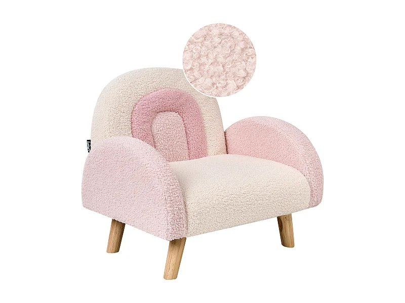 Poltrona per bambini bouclé rosa OMBO