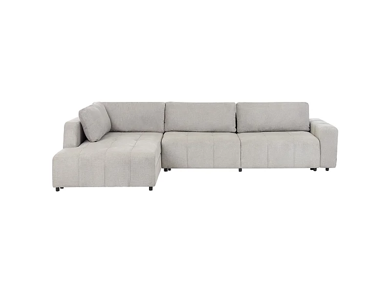 Ecksofa rechtsseitig Stoff hell grau 4-Sitzer mit Schlaffunktion Stauraum Innvik