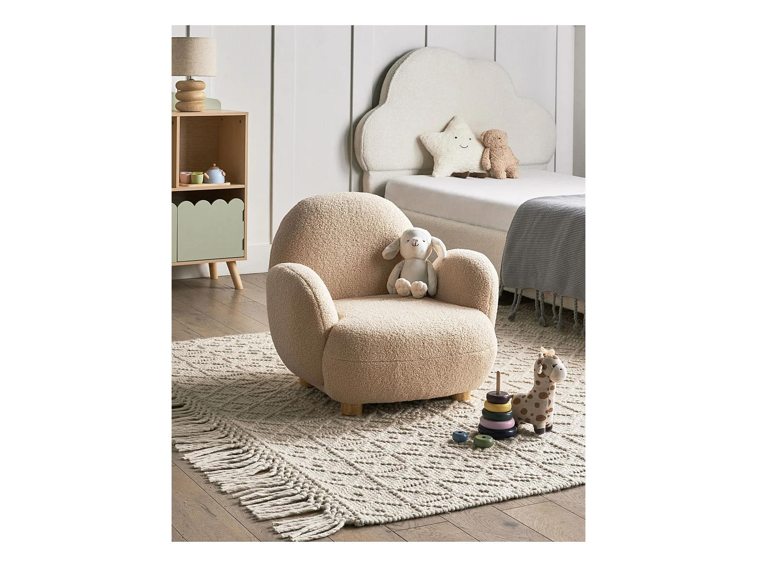 Kindersessel Bouclé beige HEM