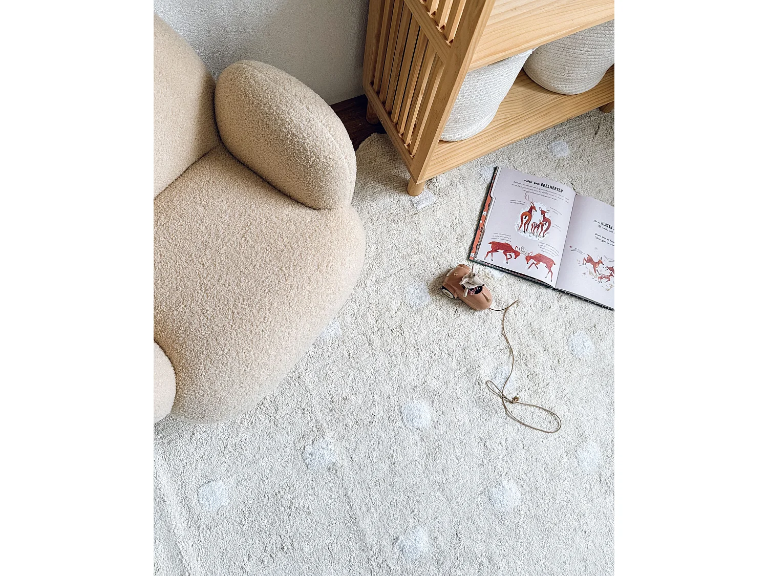 Fauteuil enfants en bouclé beige HEM