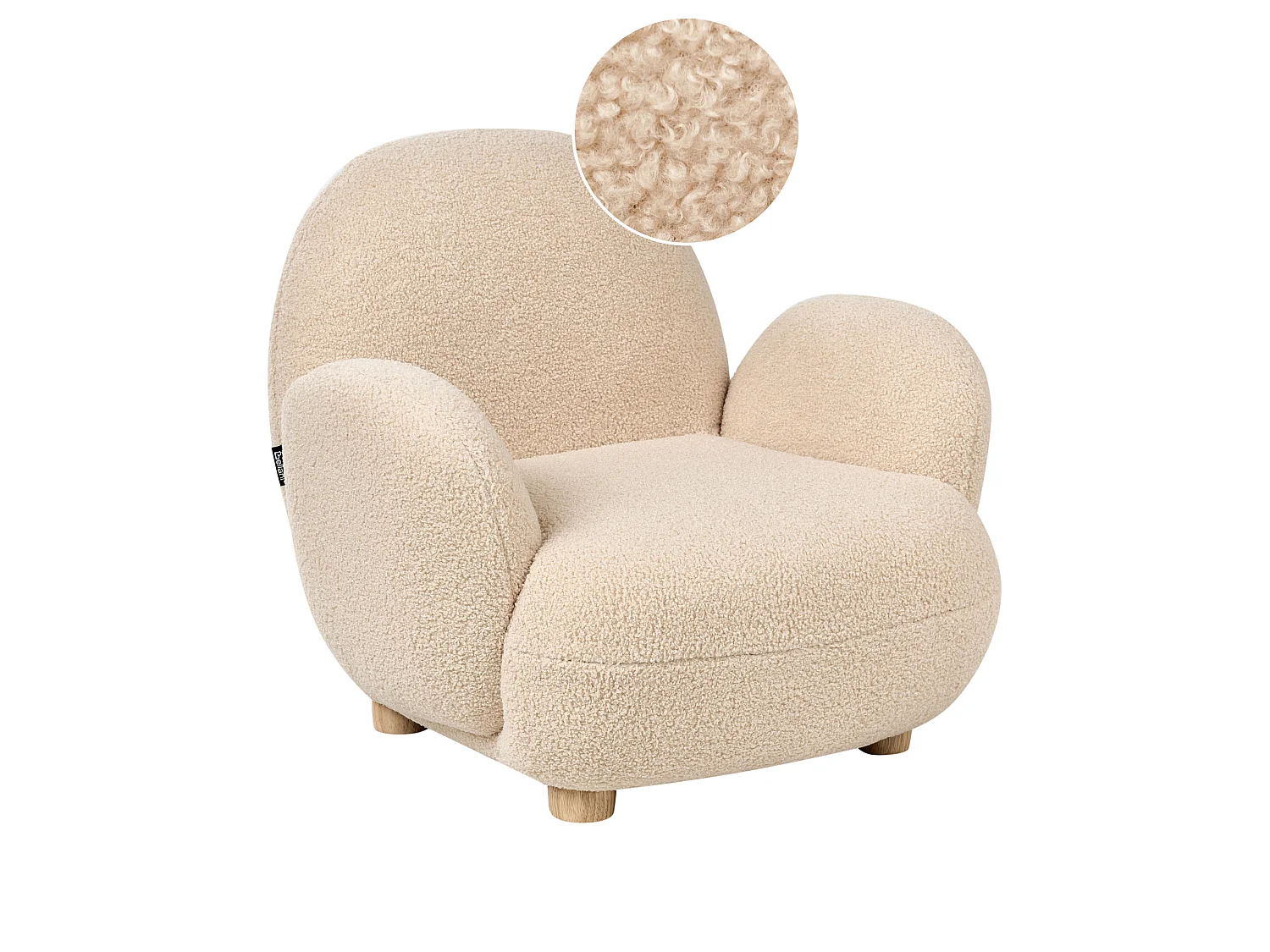 Fauteuil enfants en bouclé beige HEM